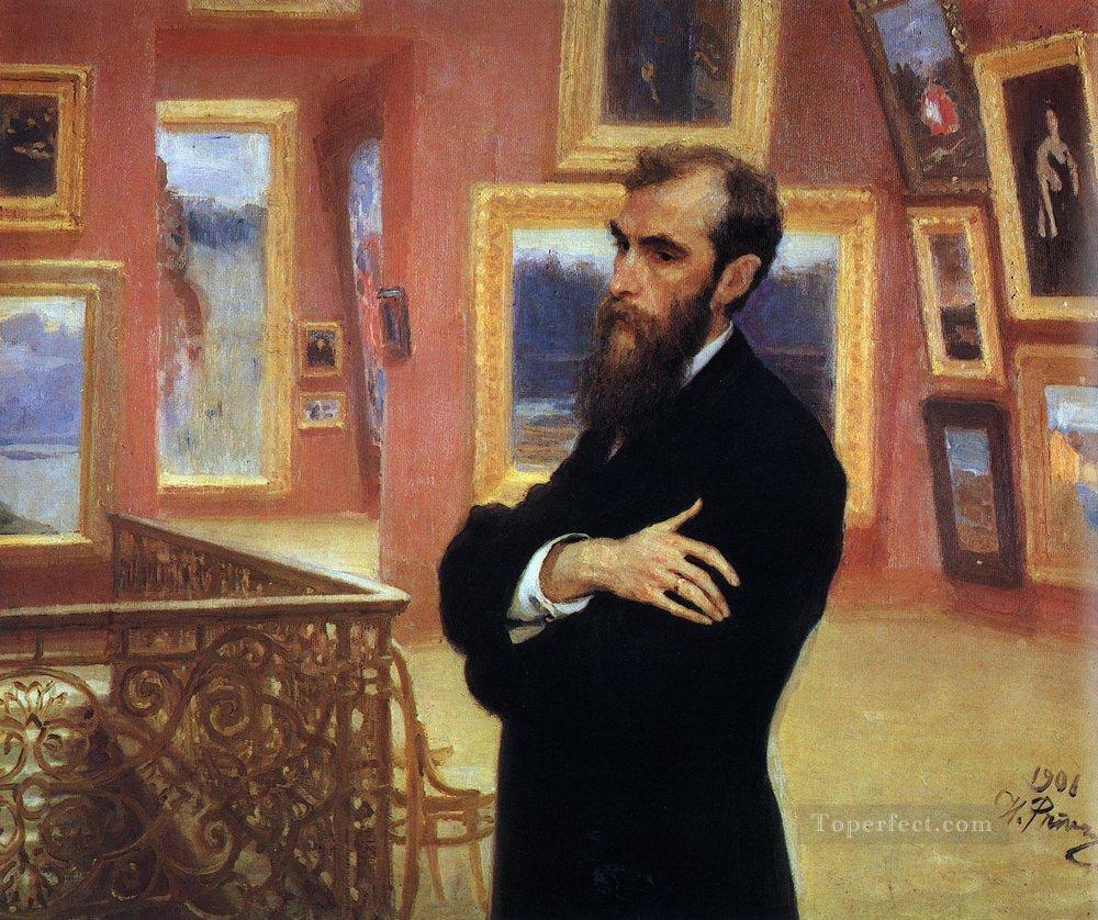 トレチャコフ美術館創設者パーヴェル・トレチャコフの肖像 1901年 イリヤ・レーピン油絵